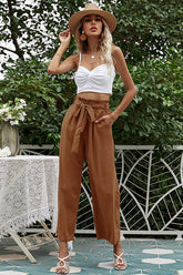 Pantalon large basique avec ceinture